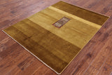 Persian Gabbeh Hand Knotted Wool Area Rug - 4' 8" X 6' 1" - Golden Nile