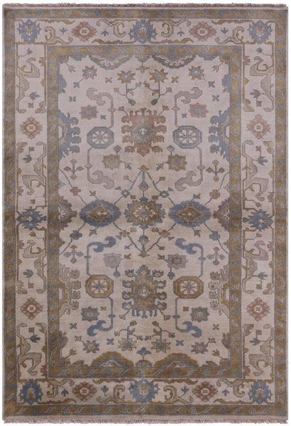 Oushak Hand Knotted Rug - 6' X 8' 9" - Golden Nile