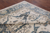 Ivory Turkish Oushak Handmade Wool Rug - 8' 0" X 9' 10" - Golden Nile
