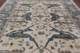 Ivory Turkish Oushak Handmade Wool Rug - 8' 0" X 9' 10" - Golden Nile
