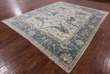 Ivory Turkish Oushak Handmade Wool Rug - 8' 0" X 9' 10" - Golden Nile