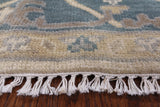 Ivory Turkish Oushak Handmade Wool Rug - 8' 0" X 9' 10" - Golden Nile