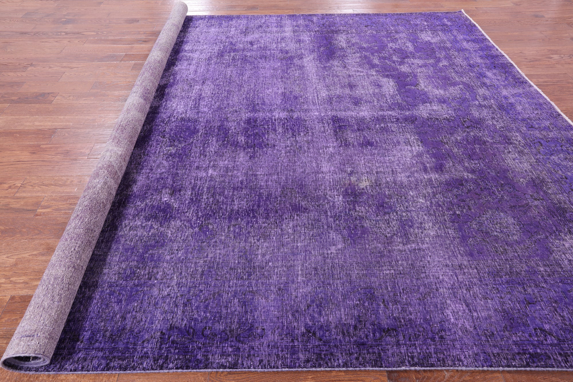 Purple Persian Overdyed Hand Knotted Wool Rug - 9' 5" X 12' 2" - Golden Nile