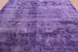 Purple Persian Overdyed Hand Knotted Wool Rug - 9' 5" X 12' 2" - Golden Nile