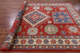 Red Kazak Hand Knotted Rug - 8' 4" X 11' 4" - Golden Nile