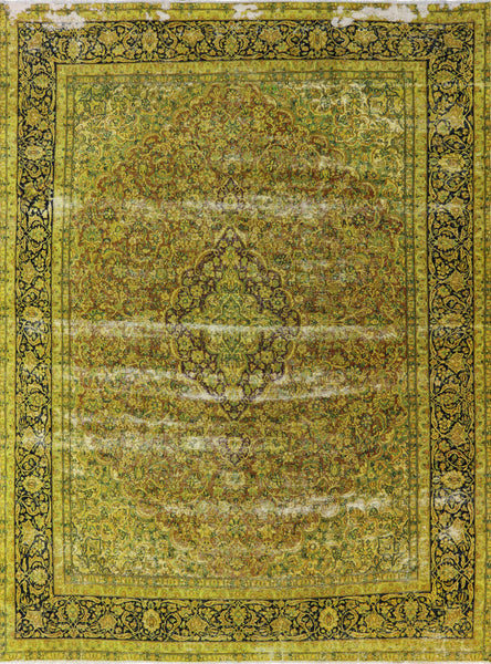 Overdyed 10 X 13 Hand Knotted Rug - Golden Nile