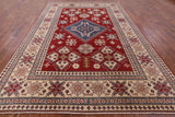 Red Kazak Handmade Rug - 8' 1" X 11' 8" - Golden Nile