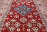 Red Kazak Handmade Rug - 8' 1" X 11' 8" - Golden Nile