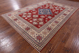 Red Kazak Handmade Rug - 8' 1" X 11' 8" - Golden Nile
