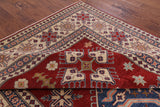 Red Kazak Handmade Rug - 8' 1" X 11' 8" - Golden Nile