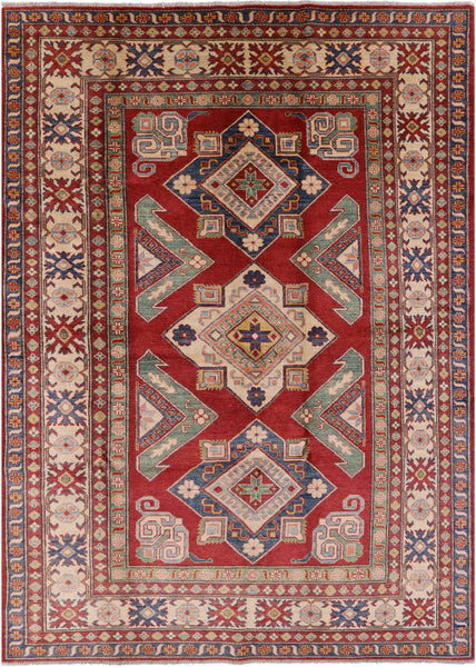 Super Kazak Handmade Wool Rug - 6' 10" X 9' 5" - Golden Nile