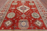 Red Kazak Hand Knotted Area Rug - 7' 10" X 10' 10" - Golden Nile