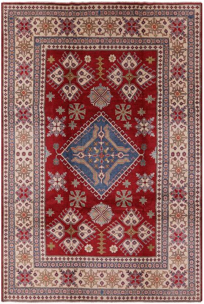 Red Kazak Handmade Area Rug - 8' 2" X 12' 3" - Golden Nile