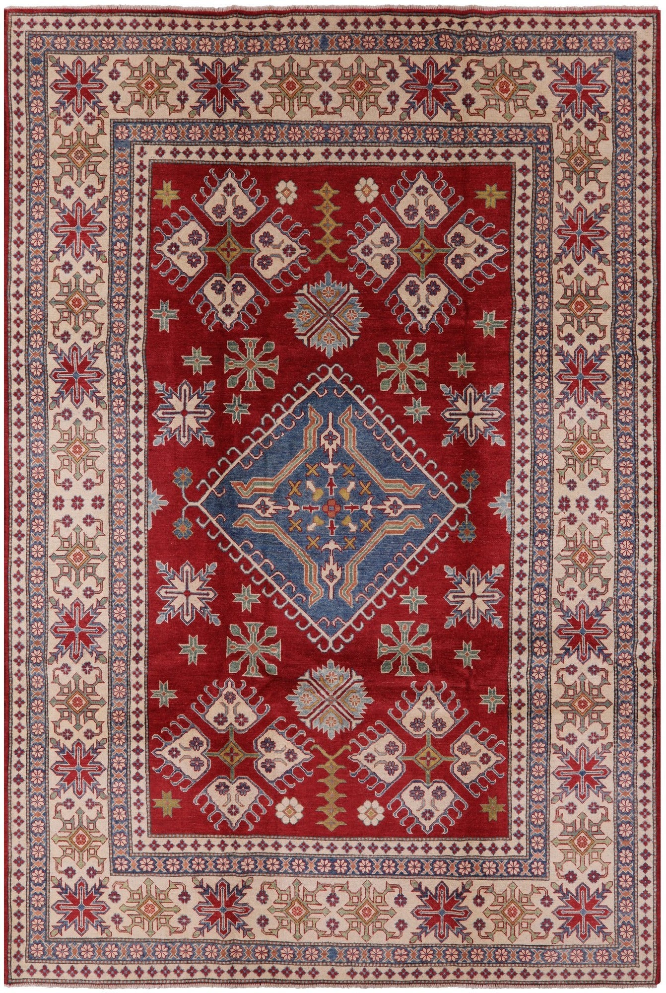 Red Kazak Handmade Area Rug - 8' 2" X 12' 3" - Golden Nile