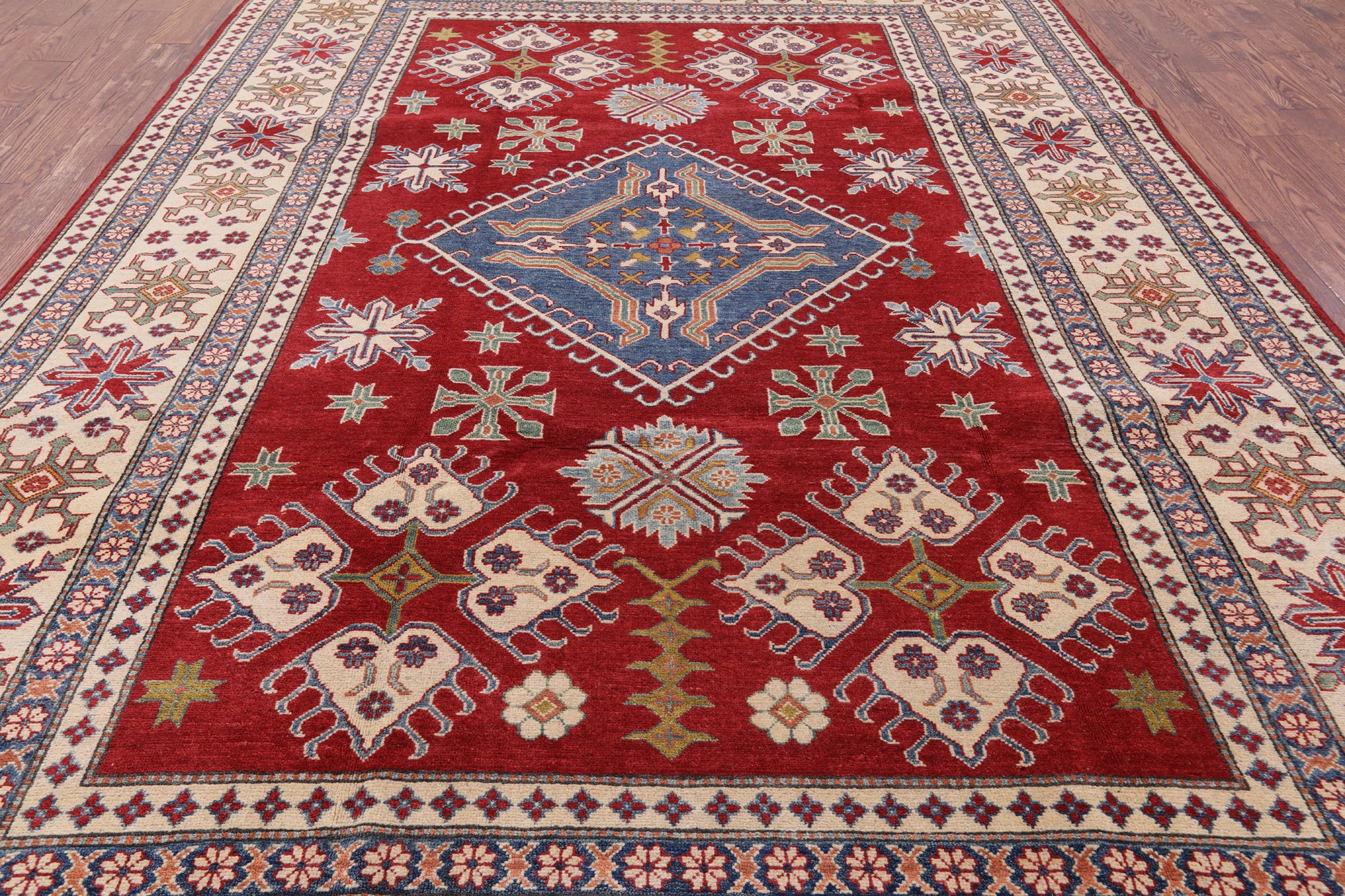 Red Kazak Handmade Area Rug - 8' 2" X 12' 3" - Golden Nile