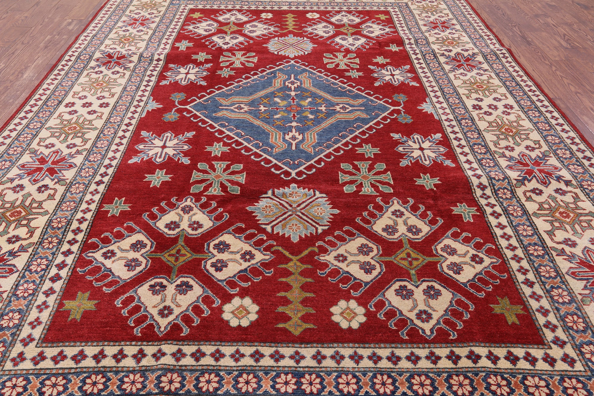 Red Kazak Handmade Area Rug - 8' 2" X 12' 3" - Golden Nile