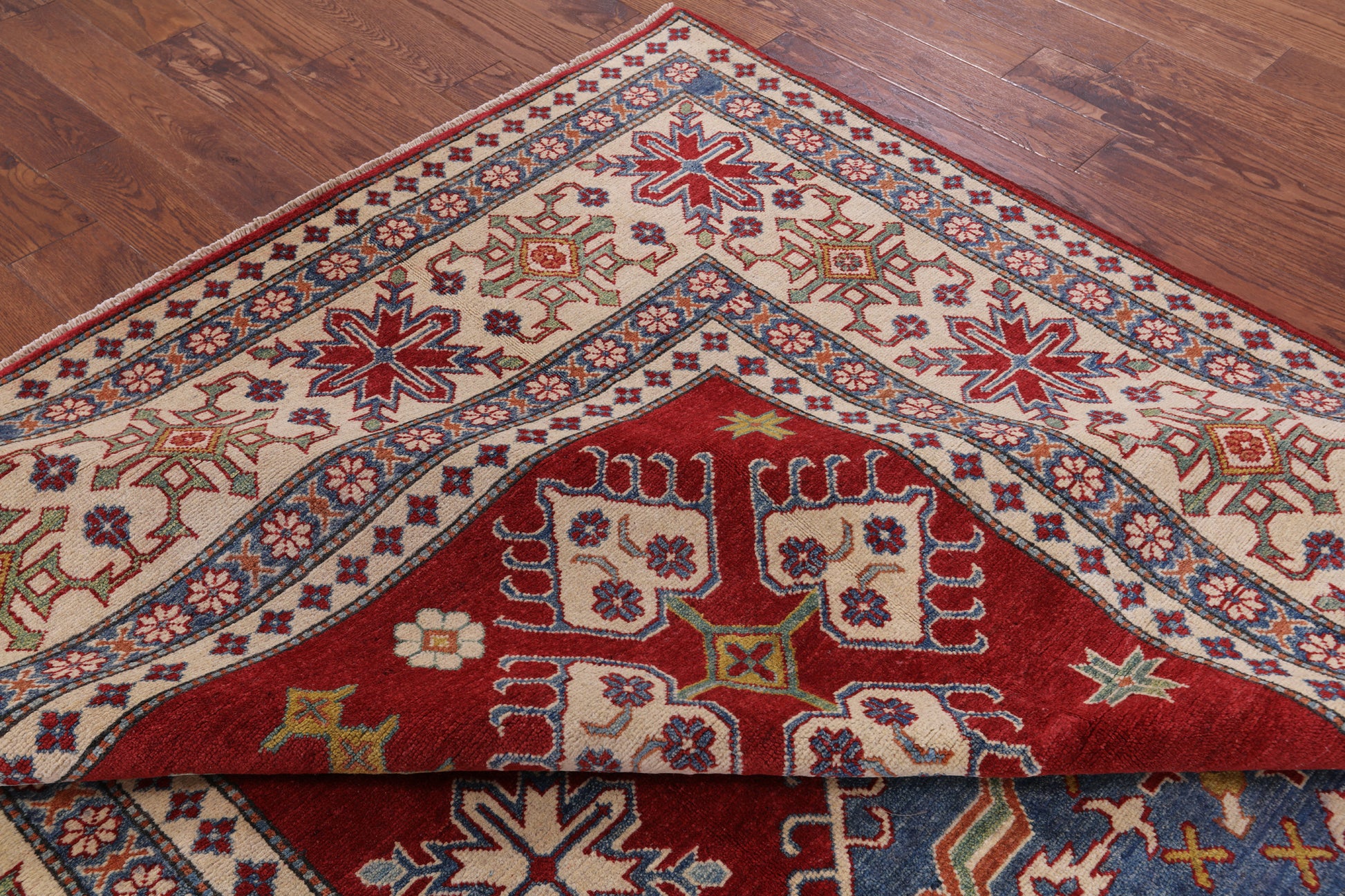 Red Kazak Handmade Area Rug - 8' 2" X 12' 3" - Golden Nile