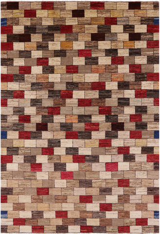 Persian Gabbeh Hand Knotted Wool Rug - 6' 7