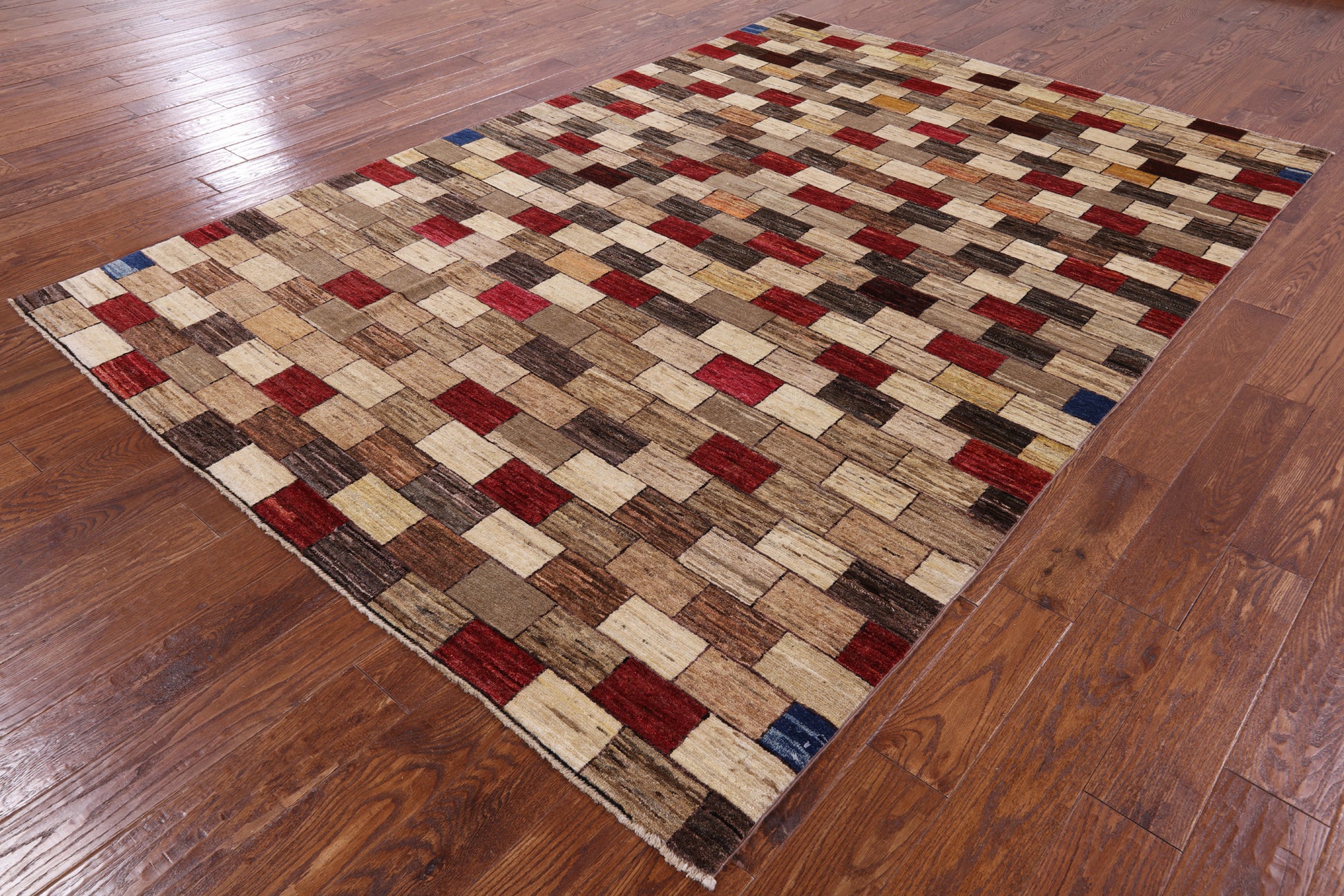 Persian Gabbeh Hand Knotted Wool Rug - 6' 7" X 9' 7" - Golden Nile