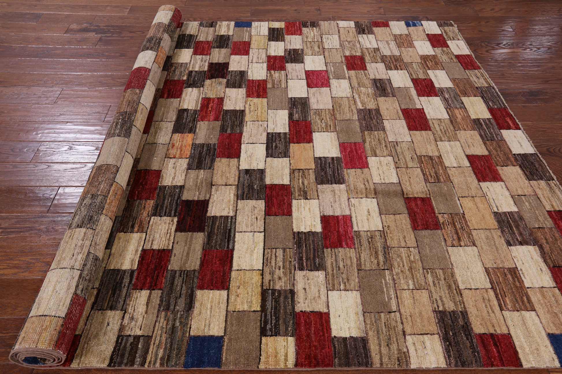 Persian Gabbeh Hand Knotted Wool Rug - 6' 7" X 9' 7" - Golden Nile
