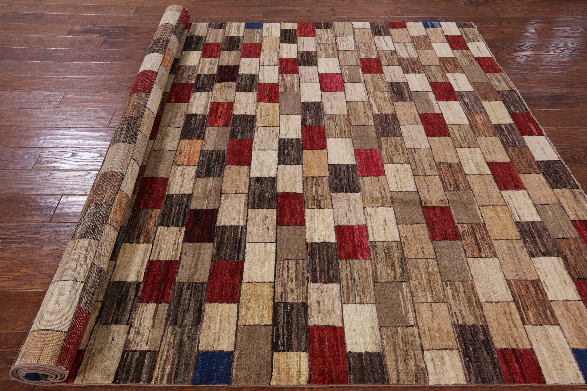 Persian Gabbeh Hand Knotted Wool Rug - 6' 7" X 9' 7" - Golden Nile