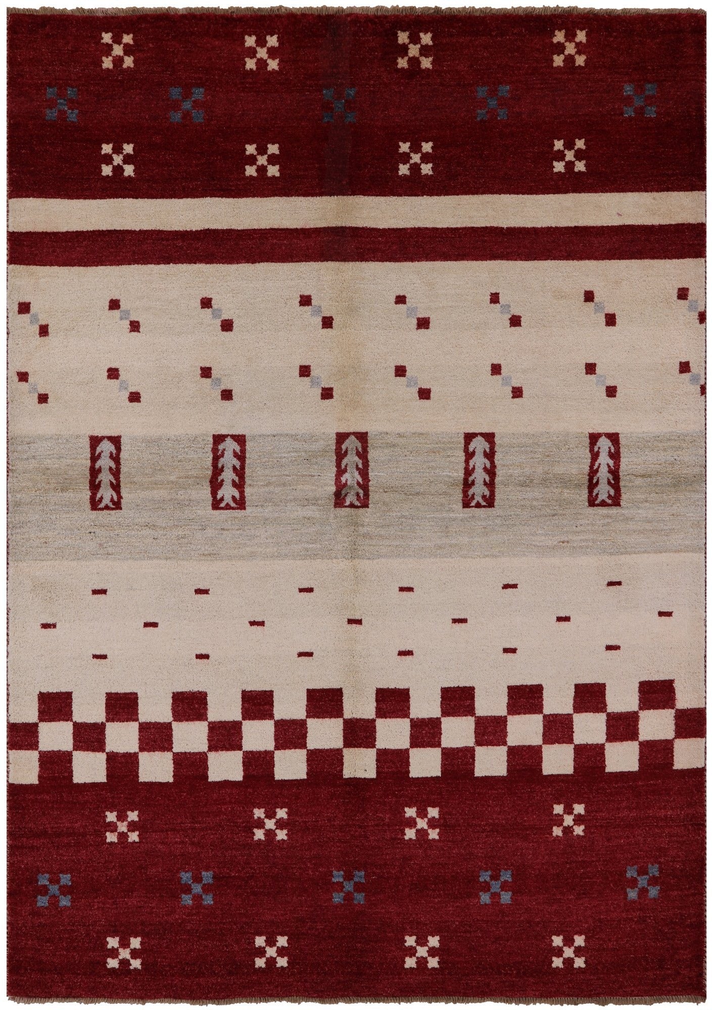 Persian Gabbeh Handmade Wool Rug - 5' 8" X 8' 0" - Golden Nile