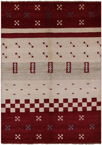 Persian Gabbeh Handmade Wool Rug - 5' 8