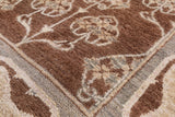 Brown Chobi Peshawar Hand-Knotted Rug - 6' 2" X 8' 5" - Golden Nile