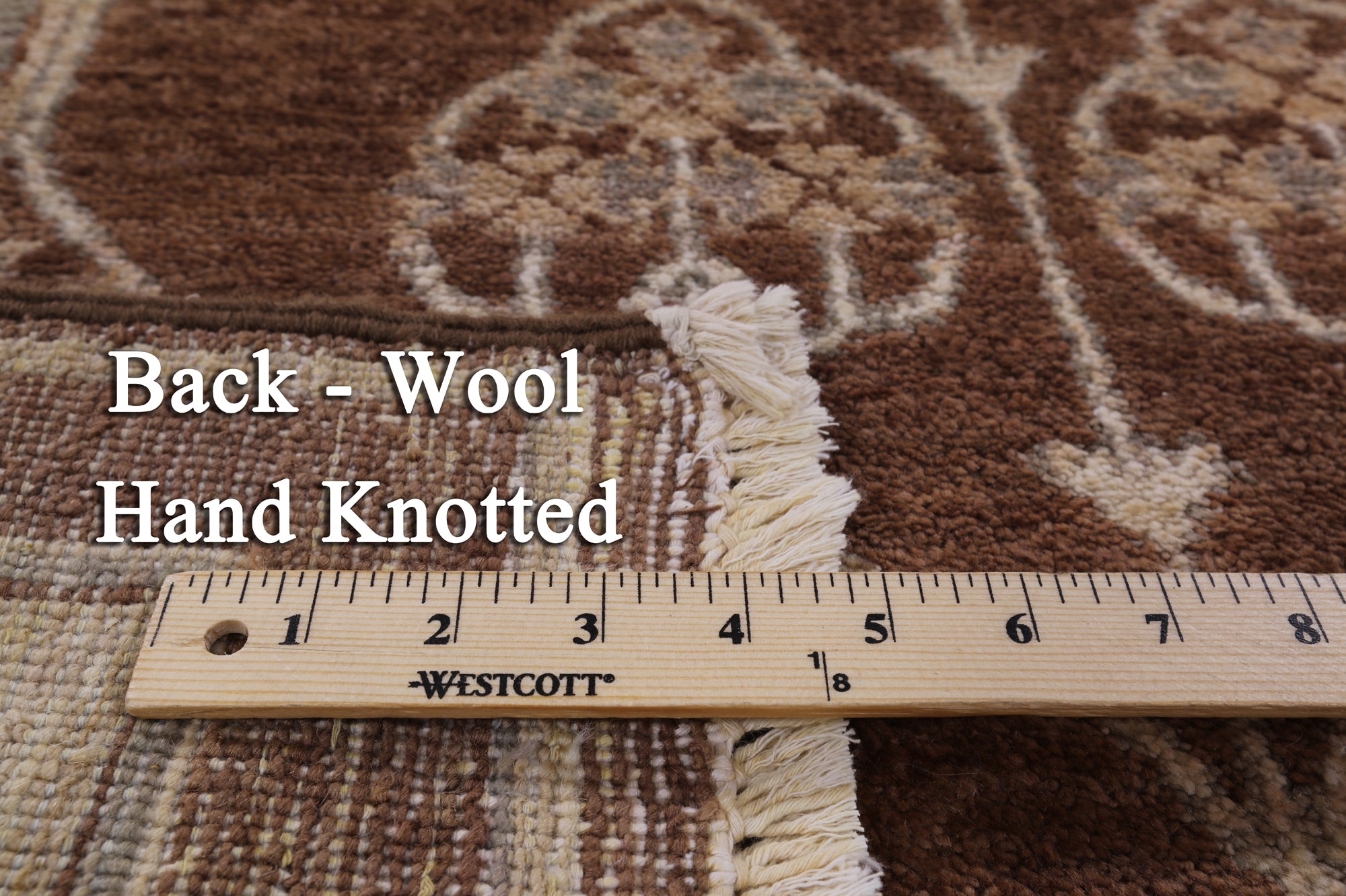 Brown Chobi Peshawar Hand-Knotted Rug - 6' 2" X 8' 5" - Golden Nile