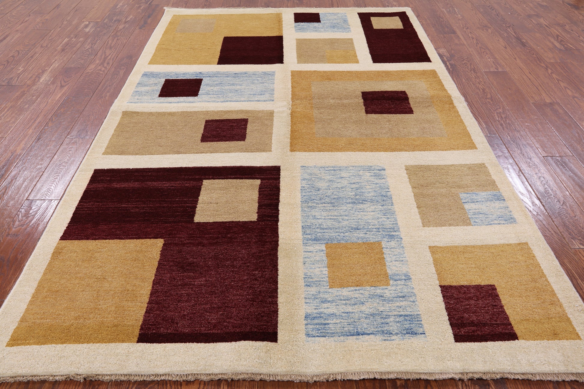 Persian Gabbeh Handmade Wool Rug - 5' 8" X 8' 5" - Golden Nile