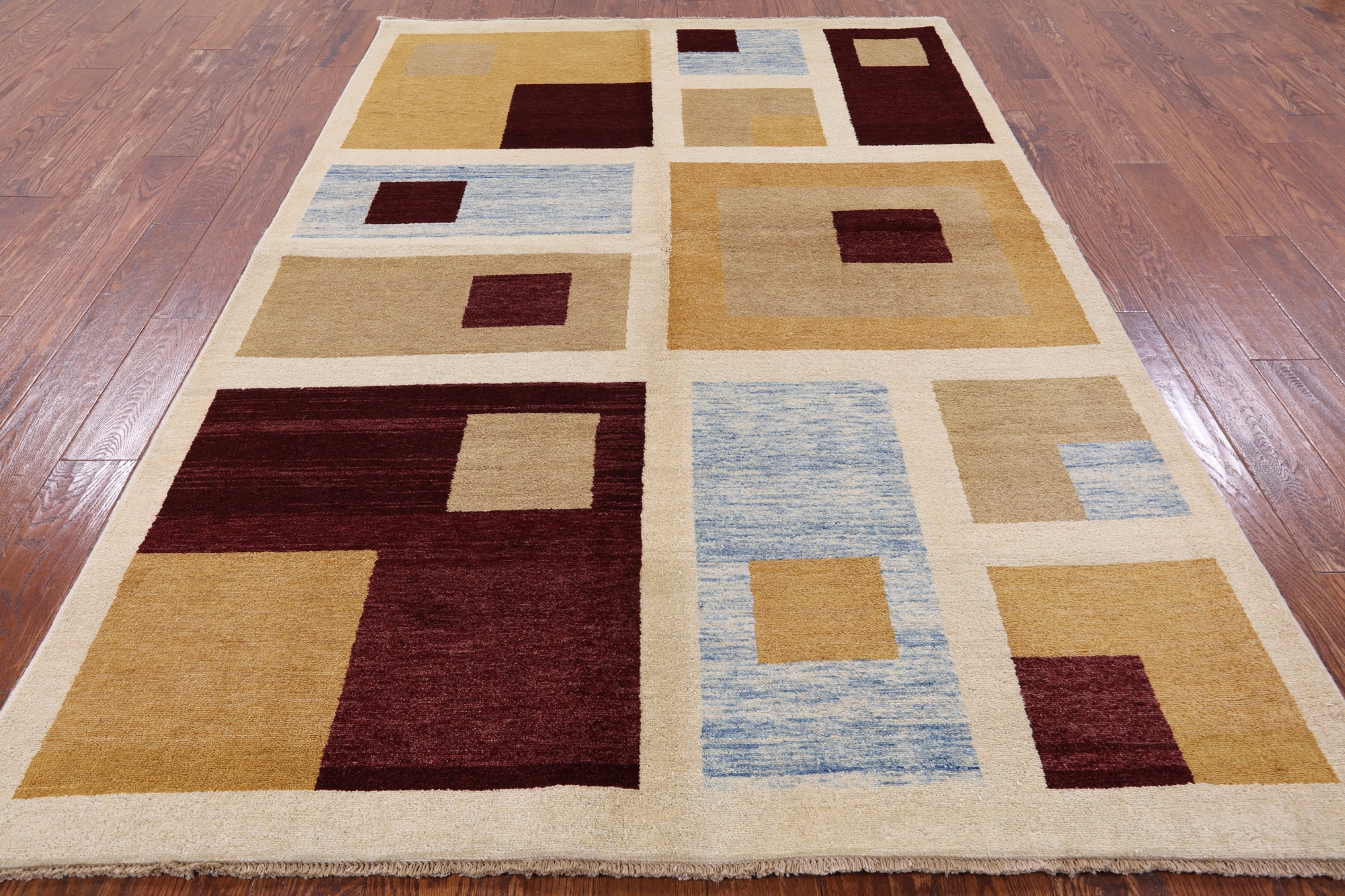Persian Gabbeh Handmade Wool Rug - 5' 8" X 8' 5" - Golden Nile