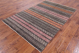 Tribal Gabbeh Hand Knotted Wool Rug - 5' 5" X 8' 5" - Golden Nile