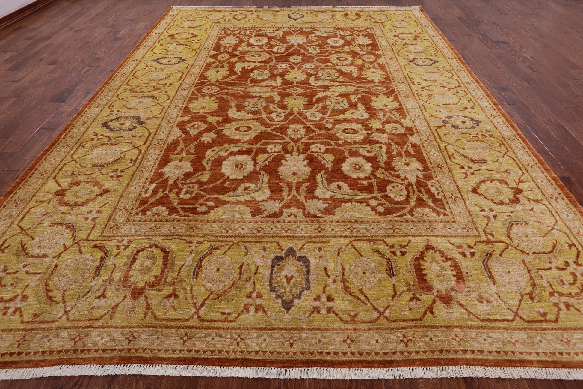 Chobi Peshawar Hand Knotted Rug - 10' 1" X 13' 7" - Golden Nile