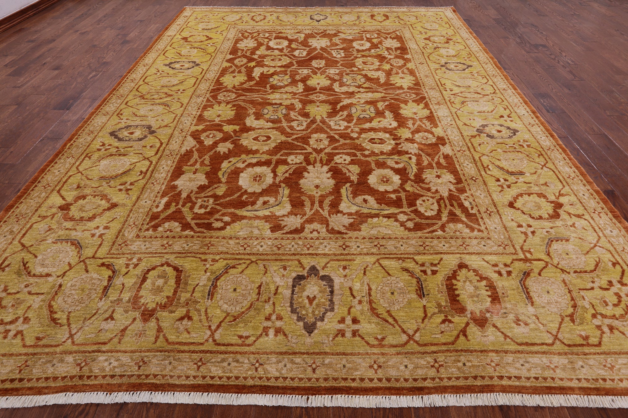 Chobi Peshawar Hand Knotted Rug - 10' 1" X 13' 7" - Golden Nile