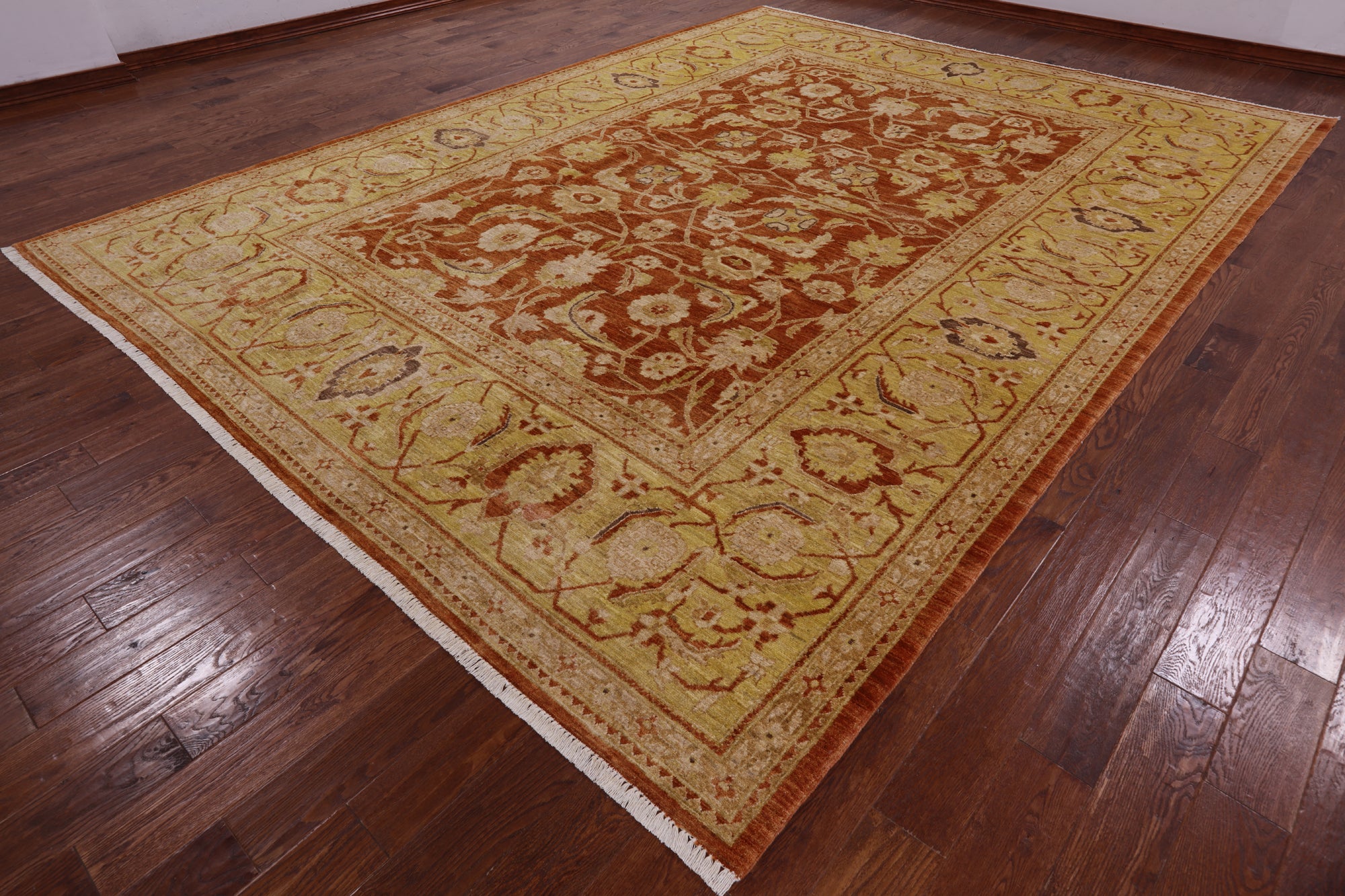 Chobi Peshawar Hand Knotted Rug - 10' 1" X 13' 7" - Golden Nile