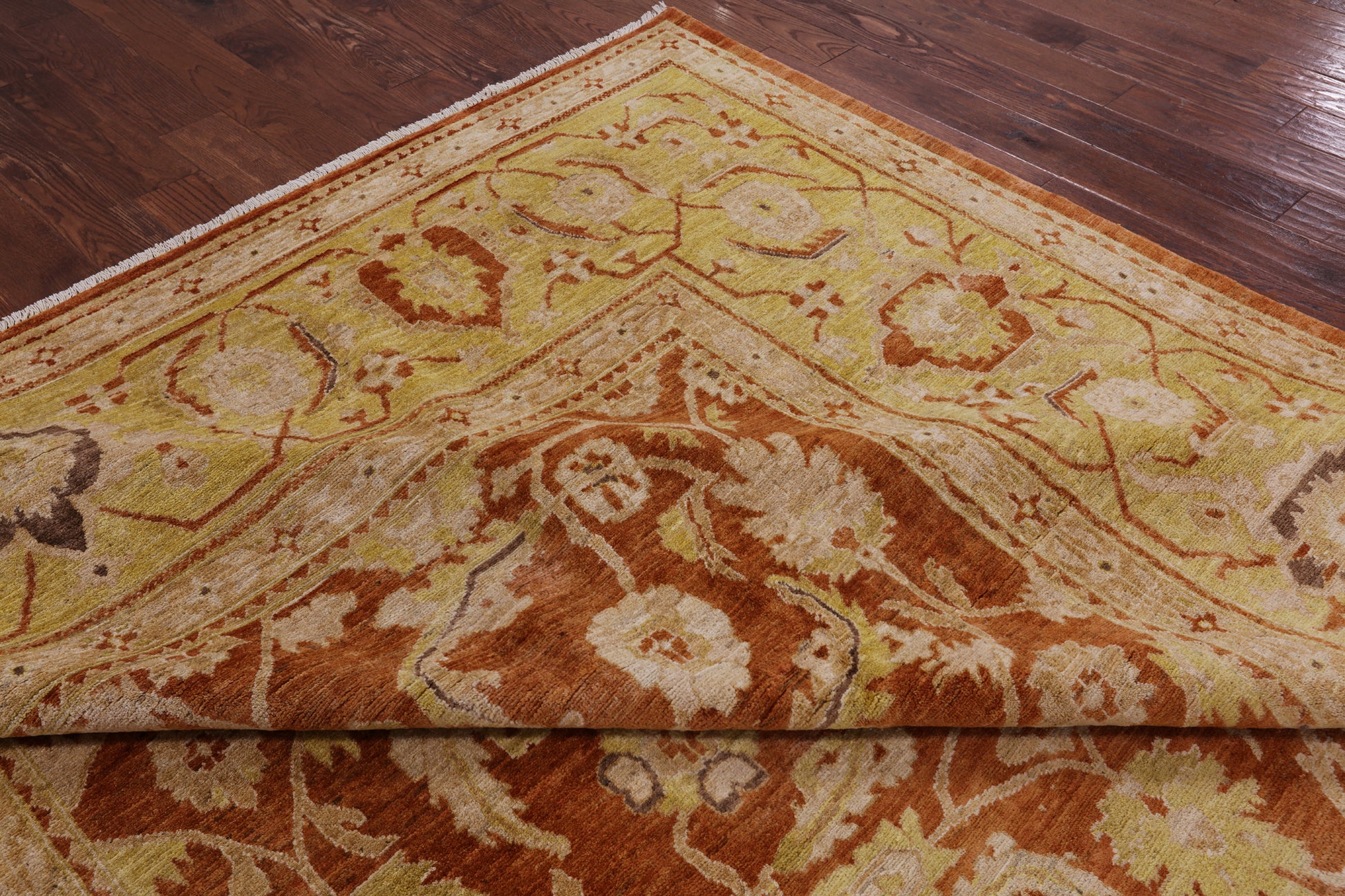 Chobi Peshawar Hand Knotted Rug - 10' 1" X 13' 7" - Golden Nile