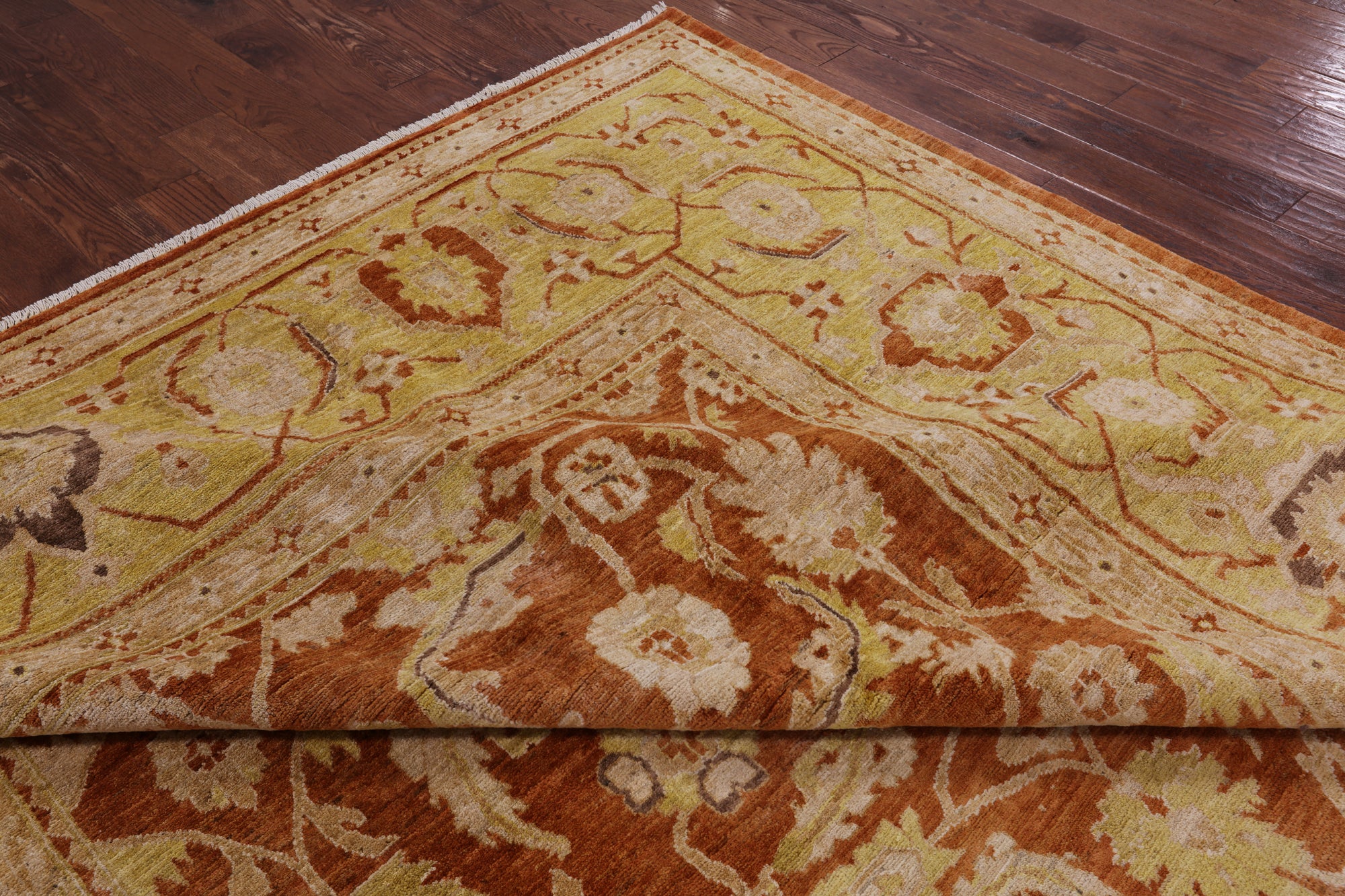 Chobi Peshawar Hand Knotted Rug - 10' 1" X 13' 7" - Golden Nile