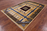 Persian Gabbeh Hand Knotted Wool Rug - 6' 2" X 9' 2" - Golden Nile