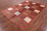 Gabbeh Hand Knotted Area Rug - 5' 7" X 8' - Golden Nile