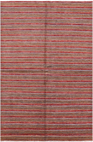 Persian Gabbeh Hand Knotted Wool Rug - 5' 7