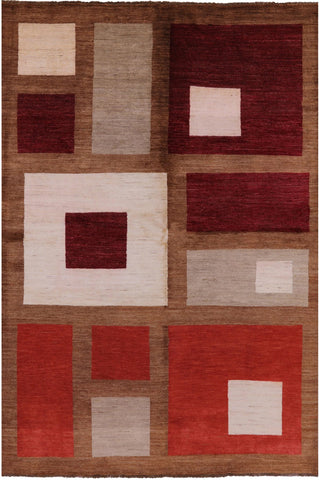 Persian Gabbeh Hand Knotted Wool Rug - 6' 9