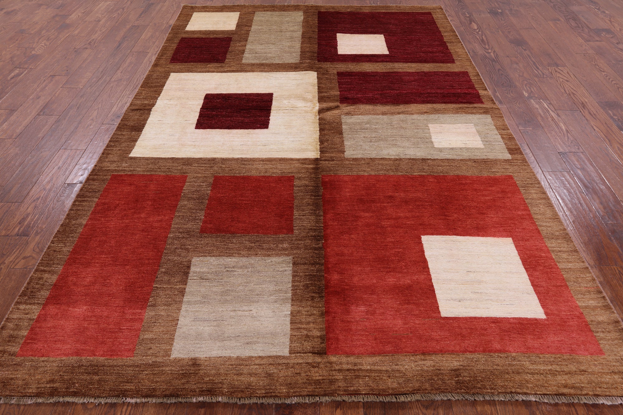 Persian Gabbeh Hand Knotted Wool Rug - 6' 9" X 9' 10" - Golden Nile