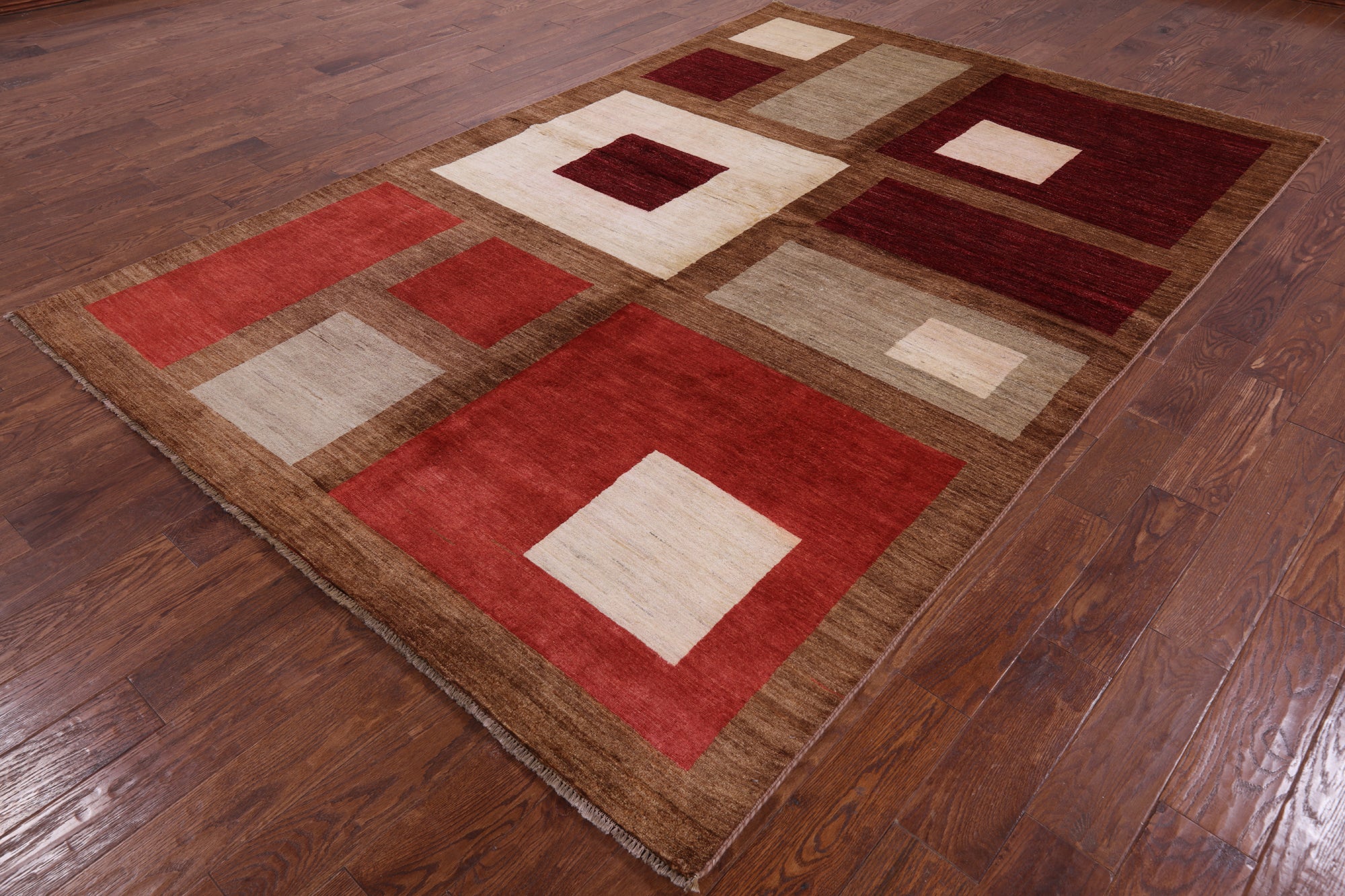 Persian Gabbeh Hand Knotted Wool Rug - 6' 9" X 9' 10" - Golden Nile