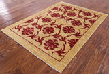 Gabbeh Hand Knotted Rug - 4' 2" X 5' 10" - Golden Nile