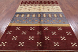Tribal Gabbeh Hand Knotted Wool Area Rug - 5' 2" X 7' 9" - Golden Nile