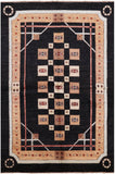 Black Persian Gabbeh Handmade Wool Area Rug - 5' 7" X 8' 5" - Golden Nile