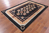 Black Persian Gabbeh Handmade Wool Area Rug - 5' 7" X 8' 5" - Golden Nile