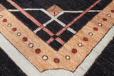 Black Persian Gabbeh Handmade Wool Area Rug - 5' 7" X 8' 5" - Golden Nile