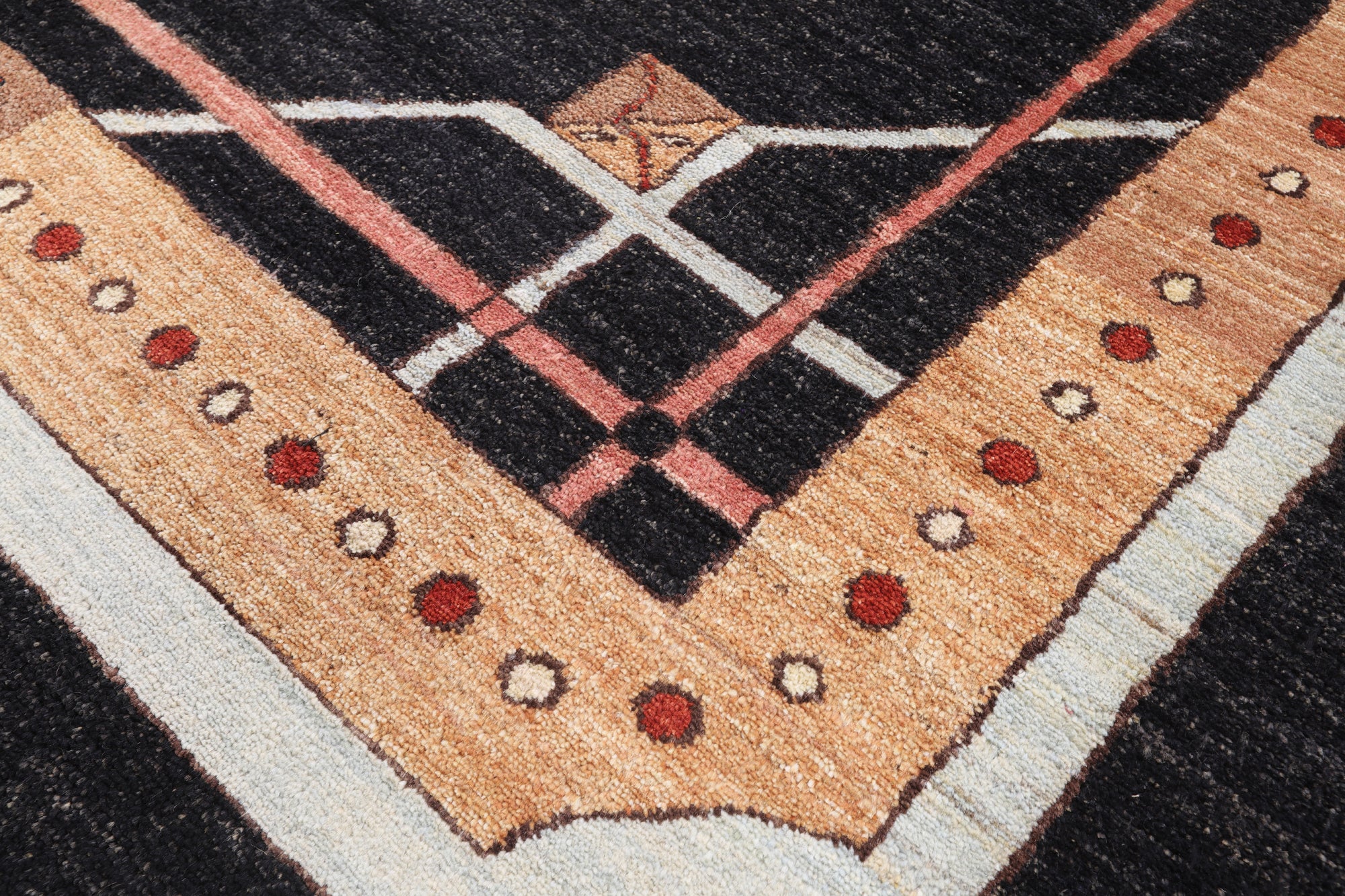 Black Persian Gabbeh Handmade Wool Area Rug - 5' 7" X 8' 5" - Golden Nile