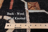 Black Persian Gabbeh Handmade Wool Area Rug - 5' 7" X 8' 5" - Golden Nile